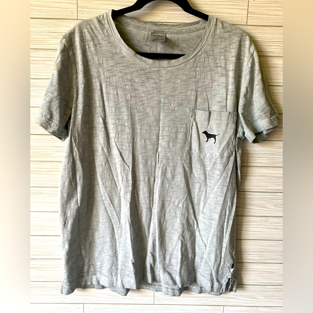 PINK short sleeve logo shirt with pocket on front